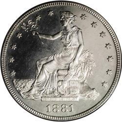 1881 T$1 PR64 Cameo PCGS. The few hairlines that are p