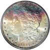 Image 1 : 1881-S S$1 MS66 NGC. Glorious magenta, jade-green, and