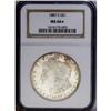 Image 3 : 1887-S S$1 MS66 S NGC. Blushes of navy-blue and orang