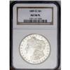 Image 3 : 1889-CC S$1 AU58 Prooflike NGC. Traces of Prooflike su
