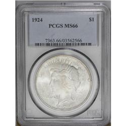 1924 S$1 MS66 PCGS. A fully lustrous Premium Gem, beau