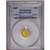 Image 3 : 1849 G$1 Open Wreath MS65 PCGS. Large Head, With L. Ra