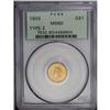 Image 3 : 1855 G$1 Type Two MS60 PCGS. The strike is better than