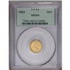 1862 G$1 MS64 PCGS. A needle-sharp near-Gem with semi-
