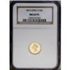 1873 G$1 Open 3 MS63 Prooflike NGC. A carefully preser