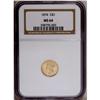 Image 1 : 1874 G$1 MS64 NGC. An evenly struck and fully lustrous
