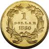 Image 2 : 1880 G$1 MS65 NGC. Light in color with distinctive pro