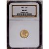 Image 3 : 1881 G$1 MS68 NGC. The first of two exemplary examples