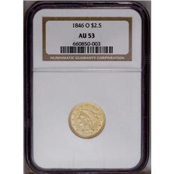 1846-O $2 1/2 AU53 NGC. Probably Breen-6186, the 46 in