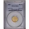 Image 1 : 1854 $2 1/2 MS63 PCGS. Attractive red-gold surfaces, w