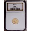 Image 1 : 1911 $2 1/2 MS62 NGC. Light honey-gold color, limited