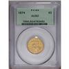 Image 1 : 1874 $3 AU50 PCGS. Despite brief circulation, the marg