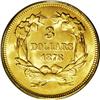 Image 2 : 1878 $3 MS64 PCGS. A beautiful three dollar gold piece