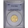 Image 3 : 1847 $5 MS62 PCGS. Struck in a bright yellow-gold with
