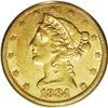 1884-CC $5 AU50 PCGS. Variety 1-A. Gold Coins of the C