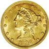 Image 1 : 1890-CC $5 MS63 NGC. Satiny with natural golden and cr