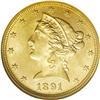 Image 1 : 1891 $5 MS64 NGC. The certified population of this P-m