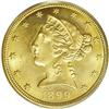 Image 1 : 1899-S $5 MS65 PCGS. An unsung condition rarity from t