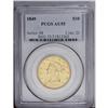 Image 1 : 1849 $10 AU55 PCGS. Although the lovelock beneath the