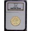 1852 $10 AU58 NGC. This straw-gold No Motto Eagle disp