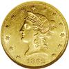 Image 1 : 1862 $10 AU58 NGC. A scarcer date in a very presentabl