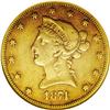Image 1 : 1874-CC $10 XF45 NGC. A circulated golden-brown repres