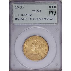 1907 $10 MS63 PCGS. A well struck and clearly original