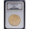 Image 1 : 1873 $20 Open 3 MS61 NGC. Appealing green-gold, lustro