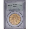 Image 1 : 1878-S $20 MS60 PCGS, a lustrous and sharp peach-gold