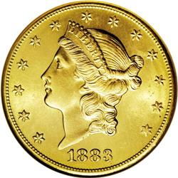 1883-S $20 MS63 ANACS. The 1883-S has a plentiful prod