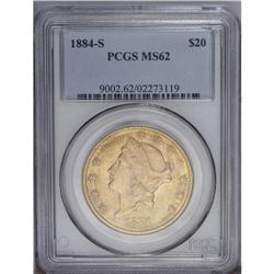 1884-S $20 MS62 PCGS. A lovely type example with orang