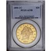 1890-CC $20 AU58 PCGS. Faint friction on the cheek pre