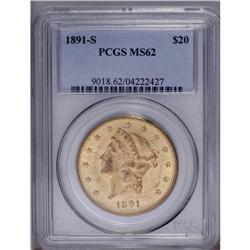 1891-S $20 MS62 PCGS. The ''91-S is one of the more av