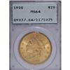 Image 1 : 1900 $20 MS64 PCGS. A splendid khaki-gold Double Eagle