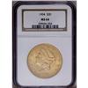 Image 1 : 1904 $20 MS64 NGC. Hazy grayish-gold surfaces, extreme