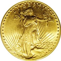 1925-S $20 MS62 PCGS. Q. David Bowers'' recent A Guide