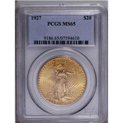 1927 $20 MS65 PCGS. Lovely reddish-gold color compleme