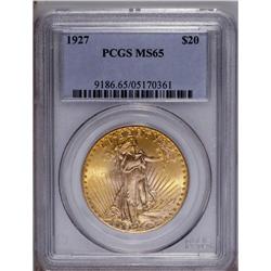 1927 $20 MS65 PCGS. Intensely lustrous with gorgeously