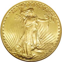 1928 $20 MS66 NGC. The bright, glittering golden surfa