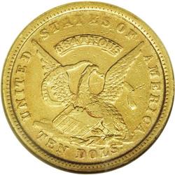 1852 $10 Assay Office Ten Dollar AU53 NGC. K-12a, R.5.