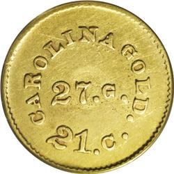 (1842-52) G$1 A.Bechtler Dollar, 27G. 21C. AU53 PCGS.