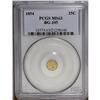 Image 1 : 1854 25C Liberty Octagonal 25 Cents, BG-105, R.3, MS63