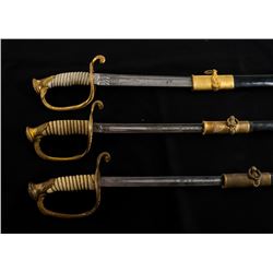 3 1852 Pattern Antique US Navy Swords
