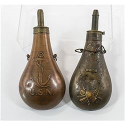 Two 19th Century American Powder Flasks