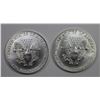 Image 2 : TWO 1991 AMERICAN SILVER EAGLES