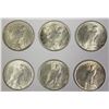 Image 2 : (6) PEACE SILVER DOLLARS