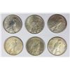 Image 2 : (6) PEACE SILVER DOLLARS