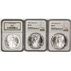 Image 1 : NGC GRADED MS 69 AMERICAN SILVER EAGLES