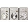 Image 1 : NGC GRADED MS 69 AMERICAN SILVER EAGLES