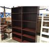 Image 1 : 2 X CHERRY COLORED BOOKSHELVES - ADJUSTABLE SHELVES (20.75"W X 71.5" H X 11.5"D)